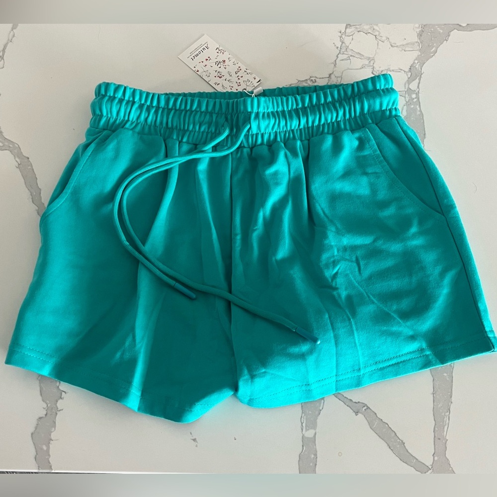 Vibrant Teal Athletic Shorts for Women